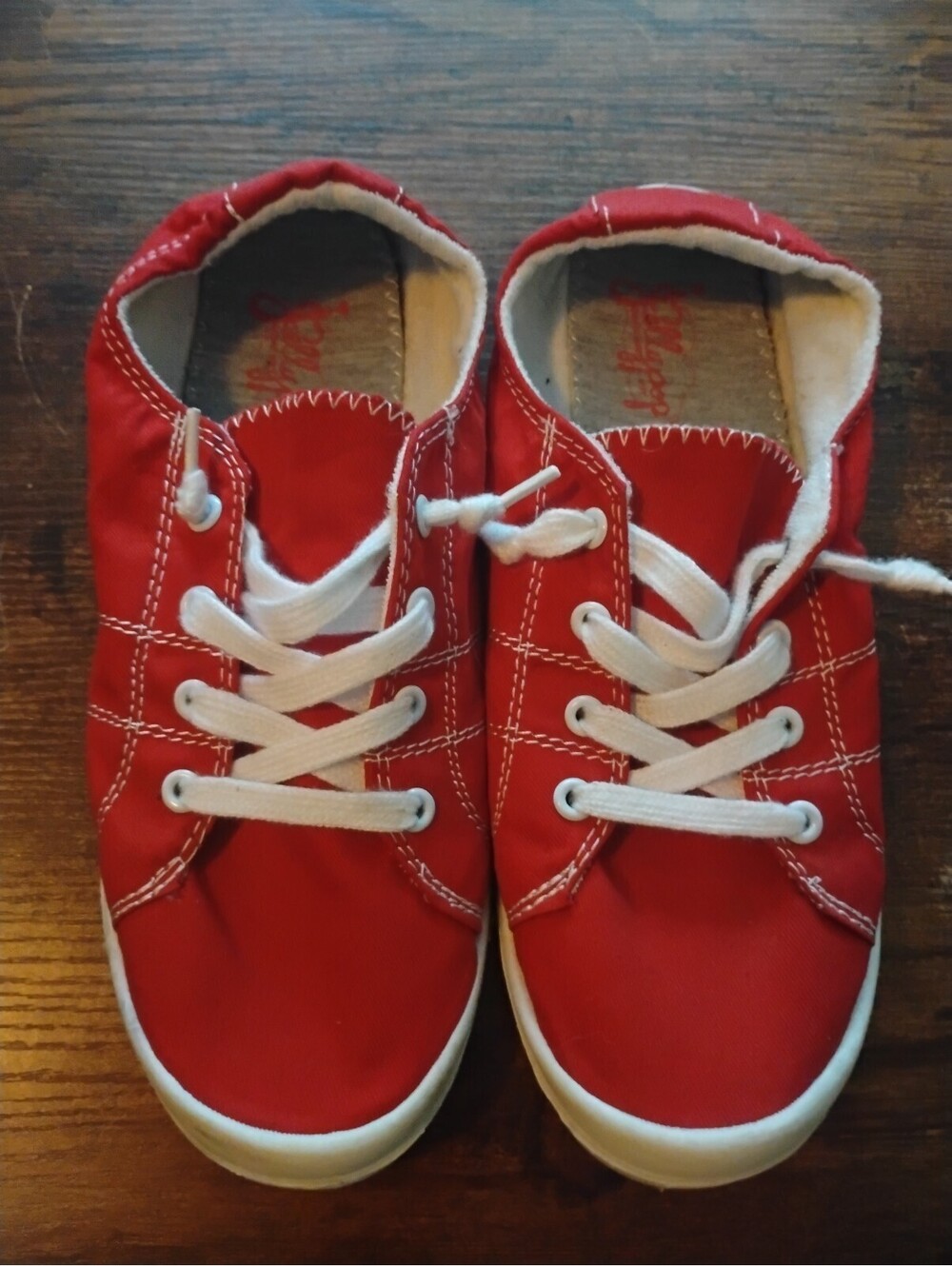 Jellypop Red Casual Canvas Slip-On Sneakers Shoes Women's